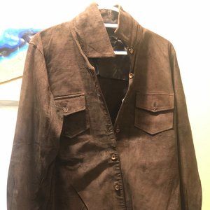 Vintage Gap Brown Leather Button Down Shirt